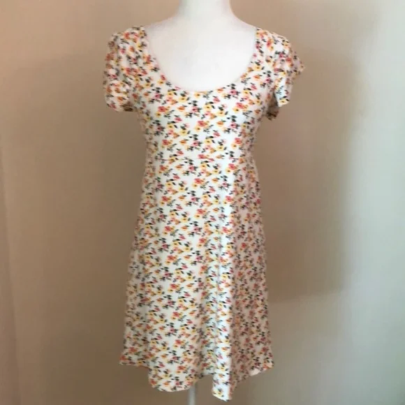 UO Lora Short Sleeve Mini Frock Dress